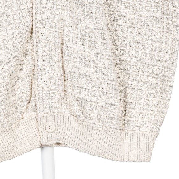 Crossings VTG Sweater Vest M Men White Cream Geometric Buttons Cotton USA - Picture 3 of 5